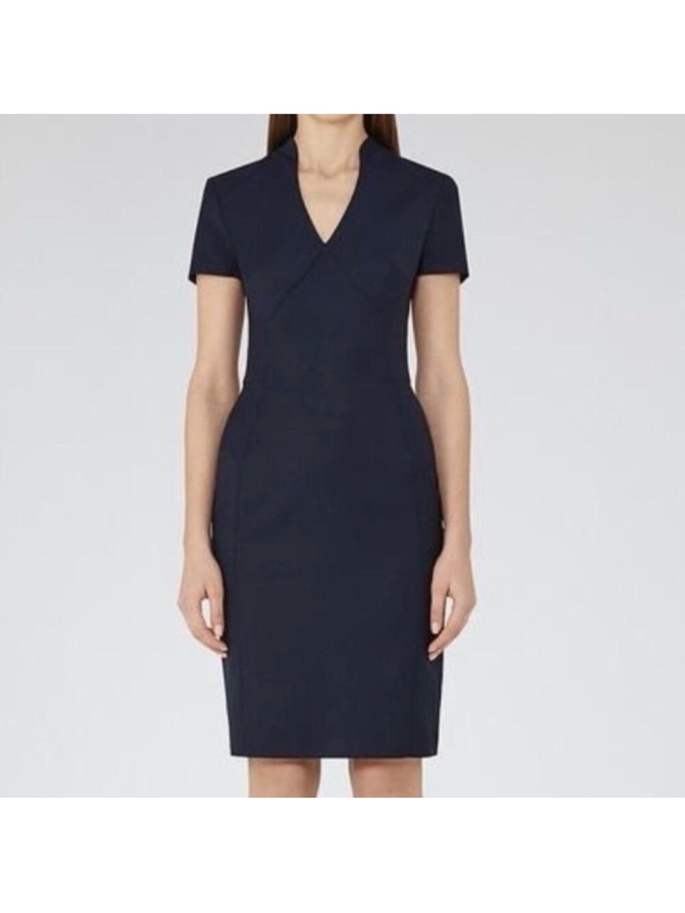 REISS Indis Tailored Dress in Navy Size 6